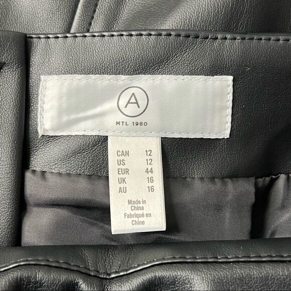 Addition Elle 𝅺Faux Leather Asymmetric Skirt Size 12 - Picture 7 of 13